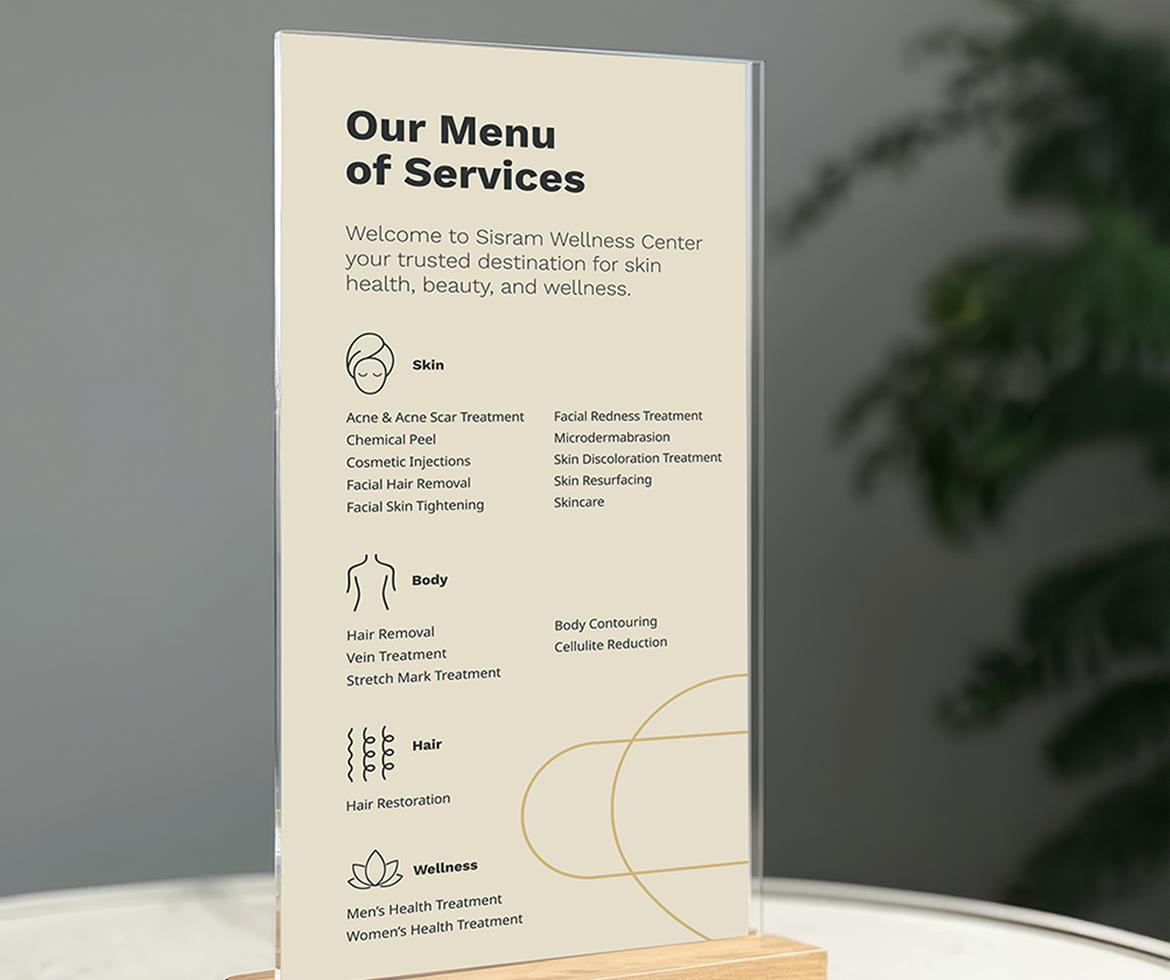 Sisram Menu of Services